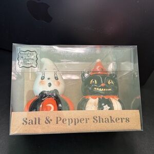 New Johanna Parker Ghost & Cat Salt & Pepper Shakers – Transpac Halloween Decor